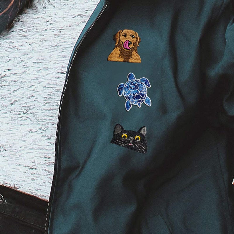 WIRESTER Vintage Embroidered Sew on Iron on Patch for Shirts, Jeans, Jackets, Hats - Black Bombay Kitten Cat - Image 3